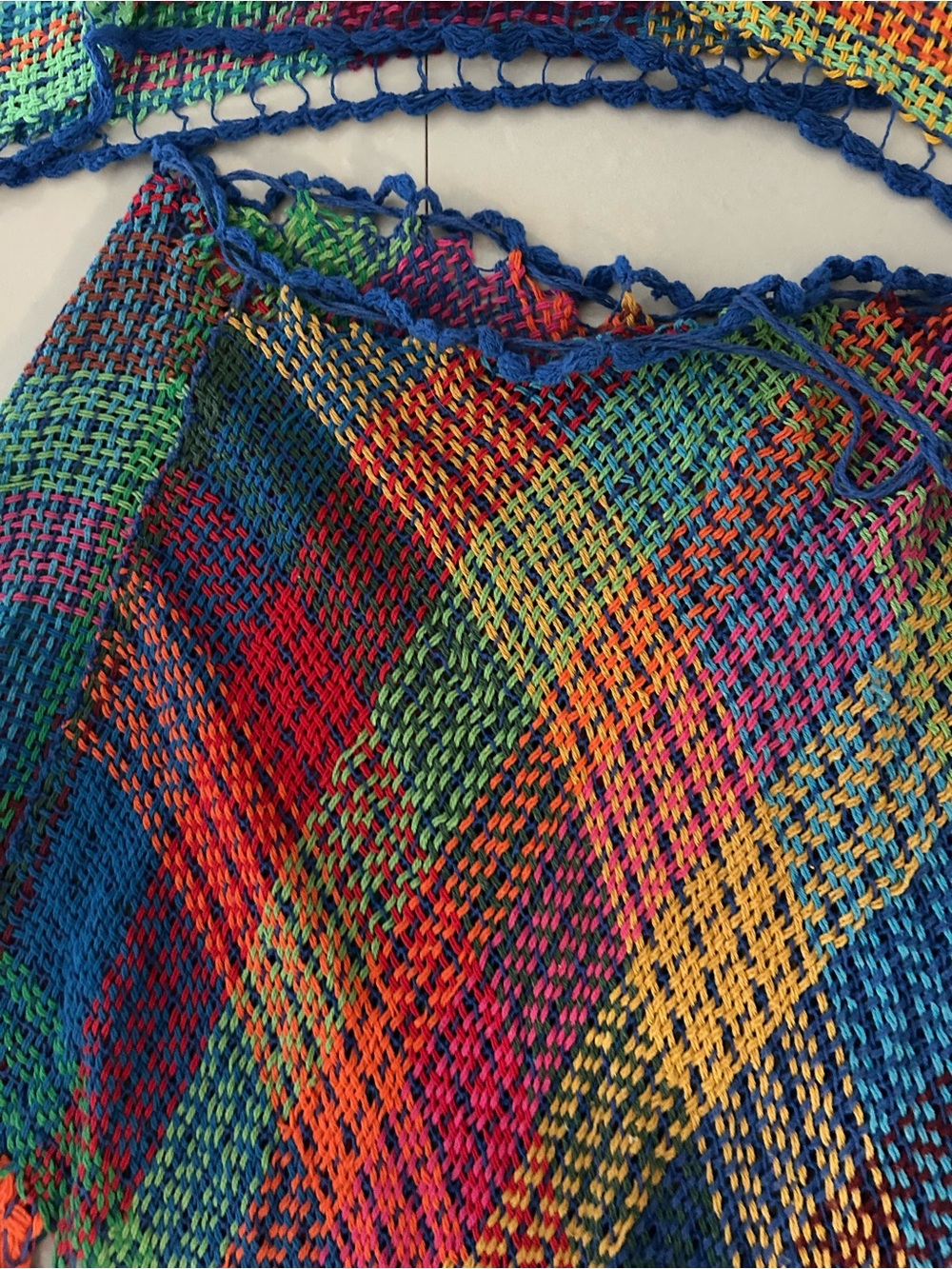 Brazilian handmade Multicolor Crochet Two-Piece Dress Set cover up unique - Picture 5 of 6